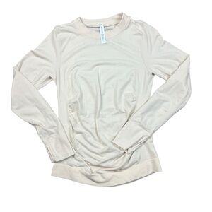 Athleta Foresthill Cream Accent Top Athleisure SZ M